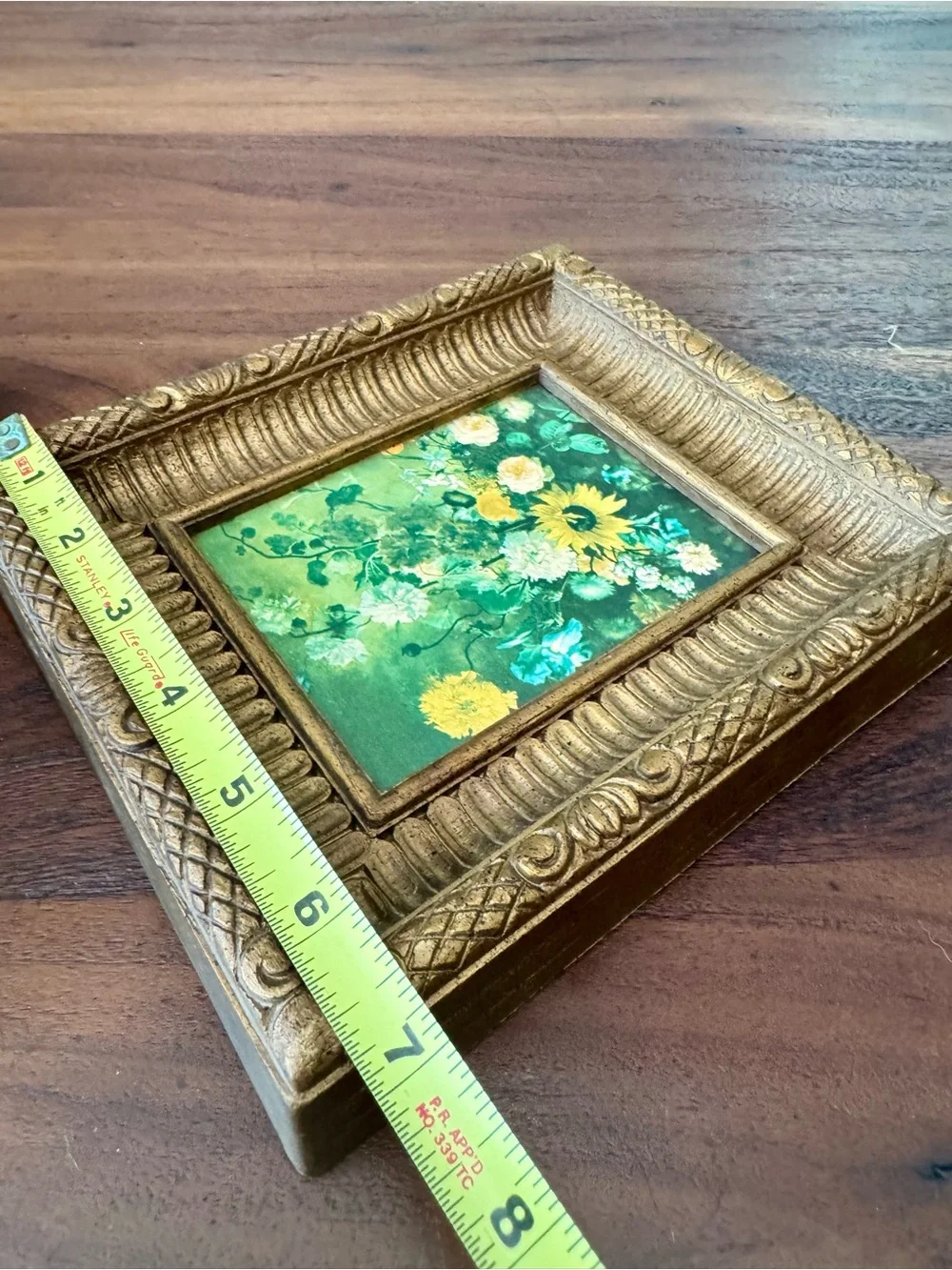 2 VTG Floral Still Life Wall Art 1970s Gold Framed  Baroque Syroco Style Plastic